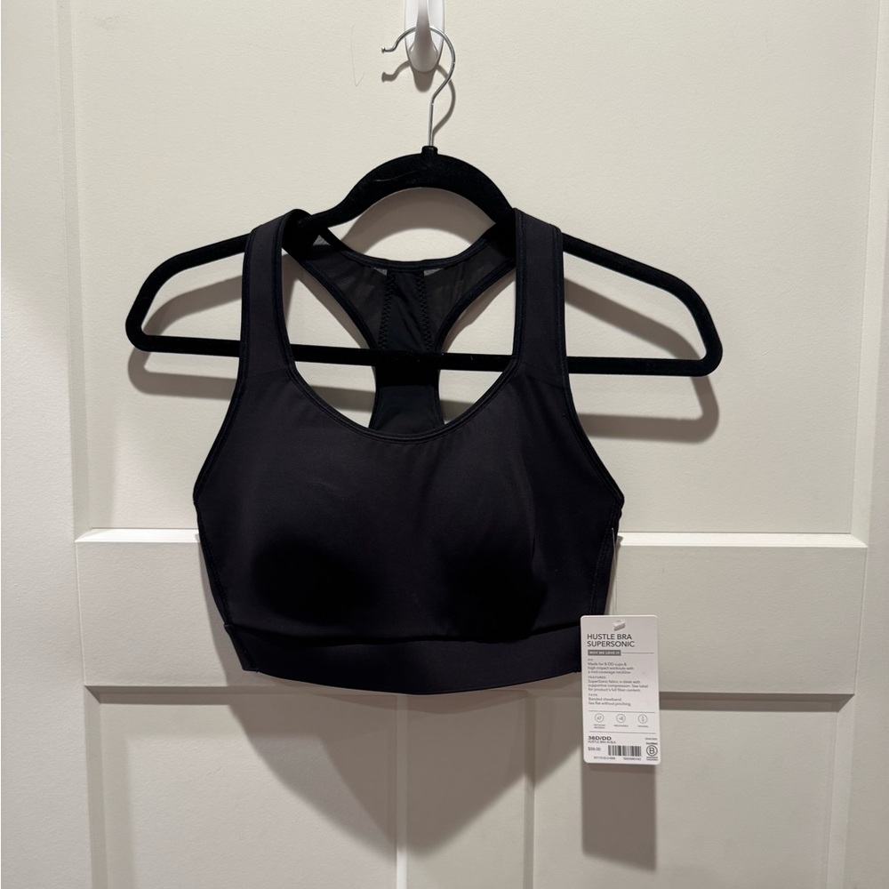 NWT Athleta Black Hustle Bra SuperSonic 36D/DD